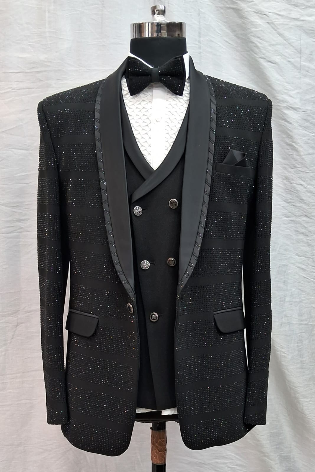 Classy Designer Black Tuxedo Suit